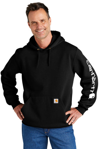 carhartt midweight hooded logo sweatshirt black