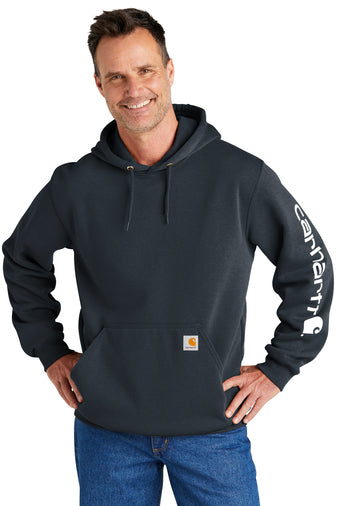 carhartt midweight hooded logo sweatshirt new navy