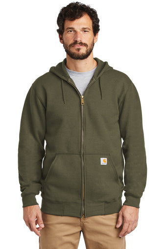 carhartt midweight hooded zip front sweatshirt moss