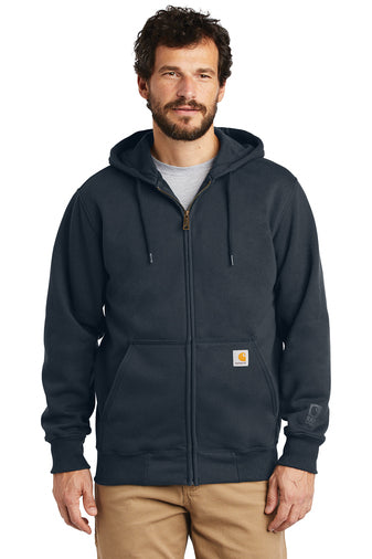 carhartt rain defender paxton heavyweight hooded zip front sweatshirt new navy