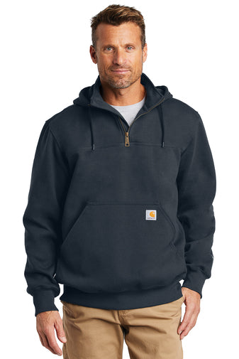 carhartt rain defender paxton heavyweight hooded zip mock sweatshirt new navy