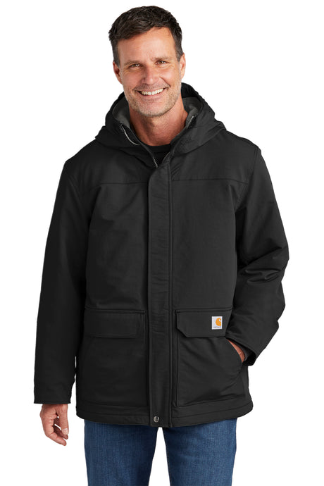 carhartt super dux insulated hooded coat black