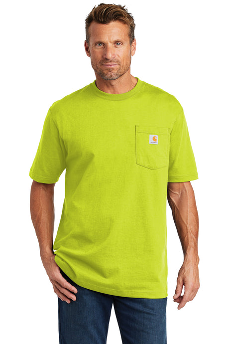 carhartt workwear pocket short sleeve t shirt brite lime