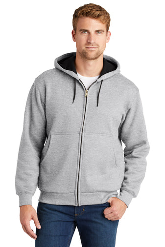 heavyweight full zip hooded sweatshirt with thermal lining athletic heather