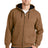 heavyweight full zip hooded sweatshirt with thermal lining duck brown