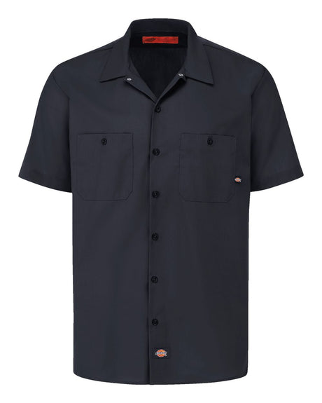dickies industrial short sleeve work shirt long sizes black
