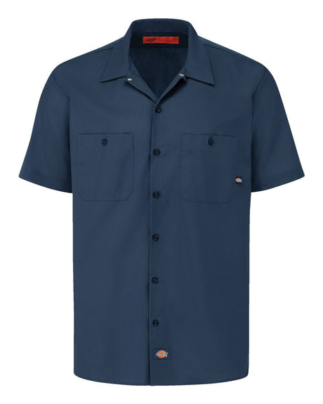 dickies industrial short sleeve work shirt long sizes dark navy