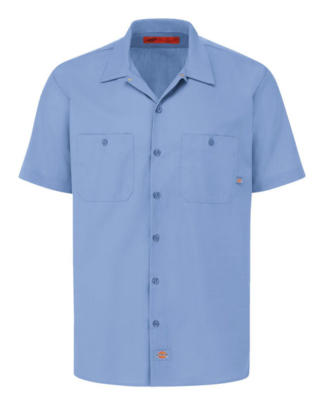 dickies industrial short sleeve work shirt long sizes light blue