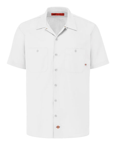 dickies industrial short sleeve work shirt long sizes white