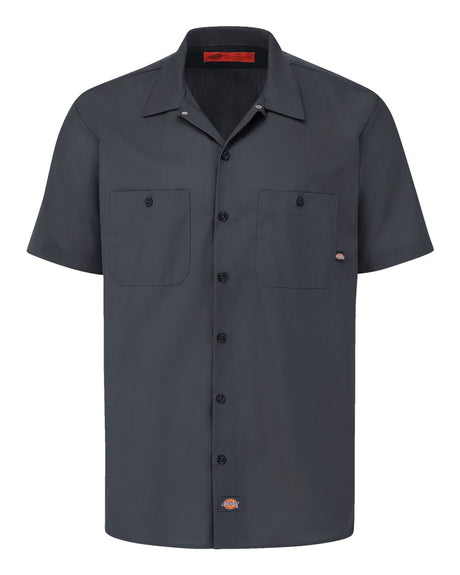 dickies industrial short sleeve work shirt dark charcoal