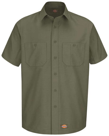 dickies short sleeve work shirt olive green