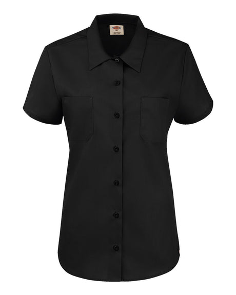 dickies womens short sleeve industrial work shirt black