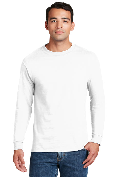 beefy t 100 cotton long sleeve t shirt white