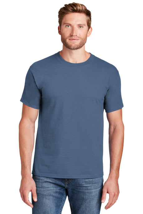beefy t 100 cotton t shirt denim blue