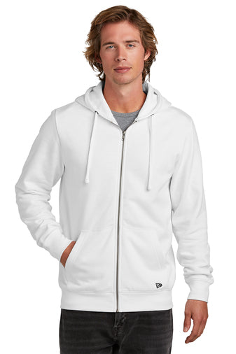 comeback fleece full zip hoodie white