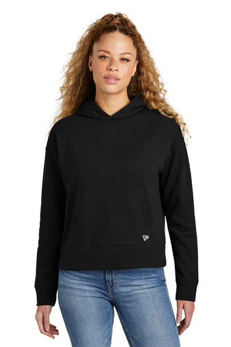 ladies comeback fleece pullover hoodie black