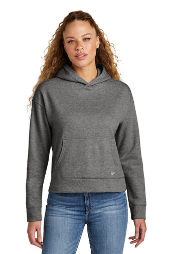 ladies comeback fleece pullover hoodie dark heather grey