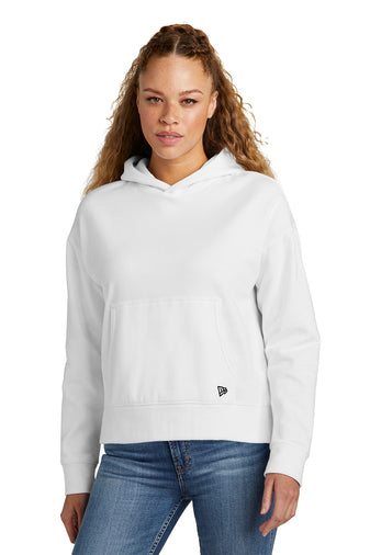 ladies comeback fleece pullover hoodie white