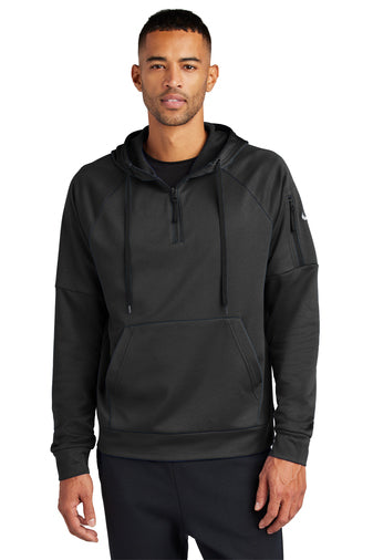 therma fit pocket 14 zip fleece hoodie black