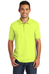 core blend jersey knit polo safety green
