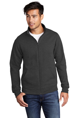 core fleece cadet full zip sweatshirt dark heather grey
