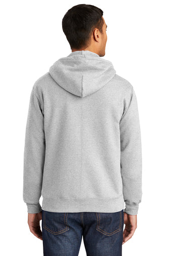 essential fleece full zip hooded sweatshirt ash