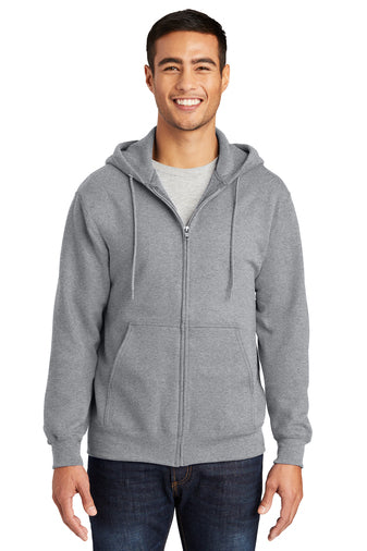 essential fleece full zip hooded sweatshirt athletic heather