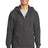 essential fleece full zip hooded sweatshirt charcoal