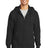 essential fleece full zip hooded sweatshirt jet black