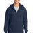 essential fleece full zip hooded sweatshirt navy
