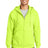 essential fleece full zip hooded sweatshirt safety green