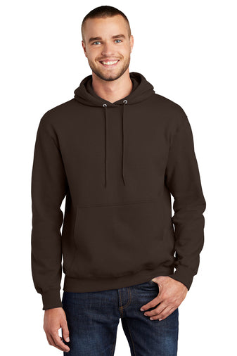 essential fleece pullover hooded sweatshirt dark chocolate brown