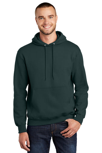 essential fleece pullover hooded sweatshirt dark green