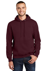 essential fleece pullover hooded sweatshirt maroon