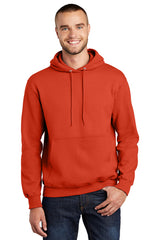 essential fleece pullover hooded sweatshirt orange