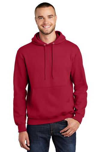 essential fleece pullover hooded sweatshirt red