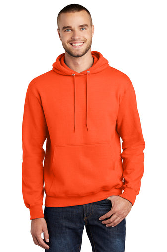 essential fleece pullover hooded sweatshirt safety orange