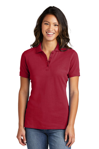 ladies combed ring spun pique polo red