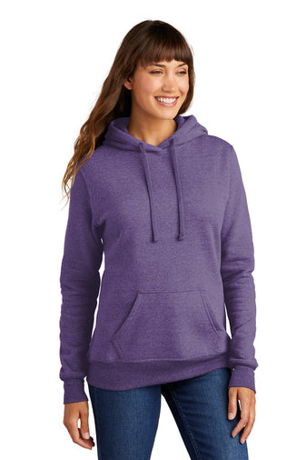 ladies core fleece pullover hooded sweatshirt heather purple