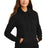ladies core fleece pullover hooded sweatshirt jet black