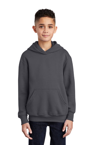 youth core fleece pullover hooded sweatshirt charcoal