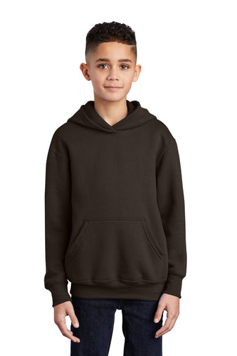 youth core fleece pullover hooded sweatshirt dark chocolate brown