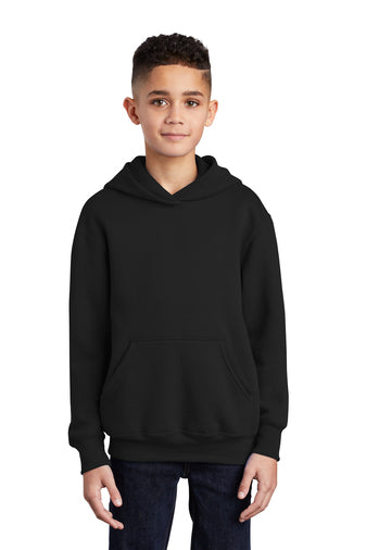 youth core fleece pullover hooded sweatshirt jet black
