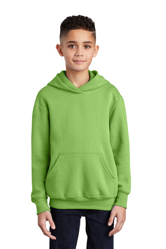 youth core fleece pullover hooded sweatshirt lime