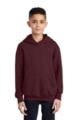 youth core fleece pullover hooded sweatshirt maroon