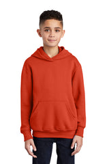 youth core fleece pullover hooded sweatshirt orange