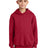 youth core fleece pullover hooded sweatshirt red