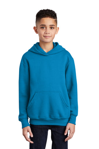 youth core fleece pullover hooded sweatshirt sapphire