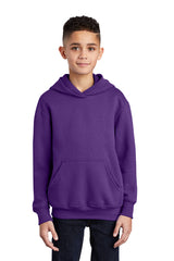 youth core fleece pullover hooded sweatshirt team purple