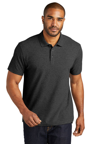 c free cotton blend pique polo charcoal heather
